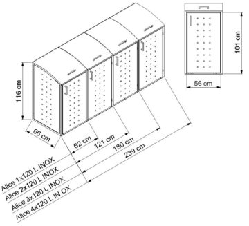 Mülltonnenbox Maße